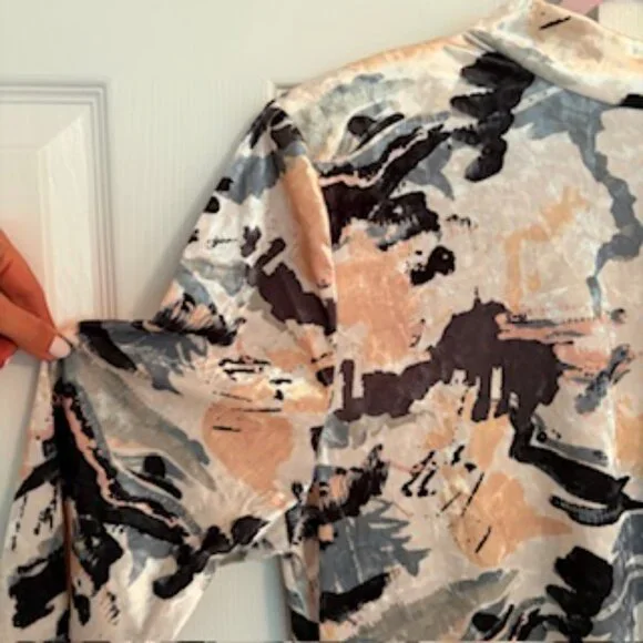 ✨NWT ELOQUII Printed Velvet Mock Neck Dress – Size 20✨ - Picture 4 of 11